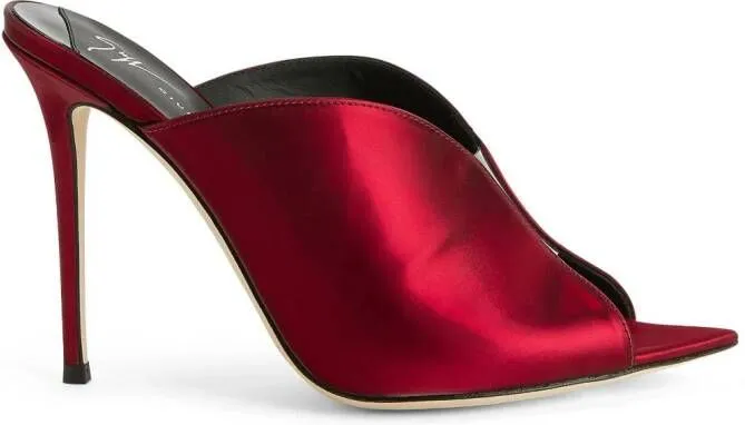 Giuseppe Zanotti Intriigo Muse 105mm pointed leather mules Red