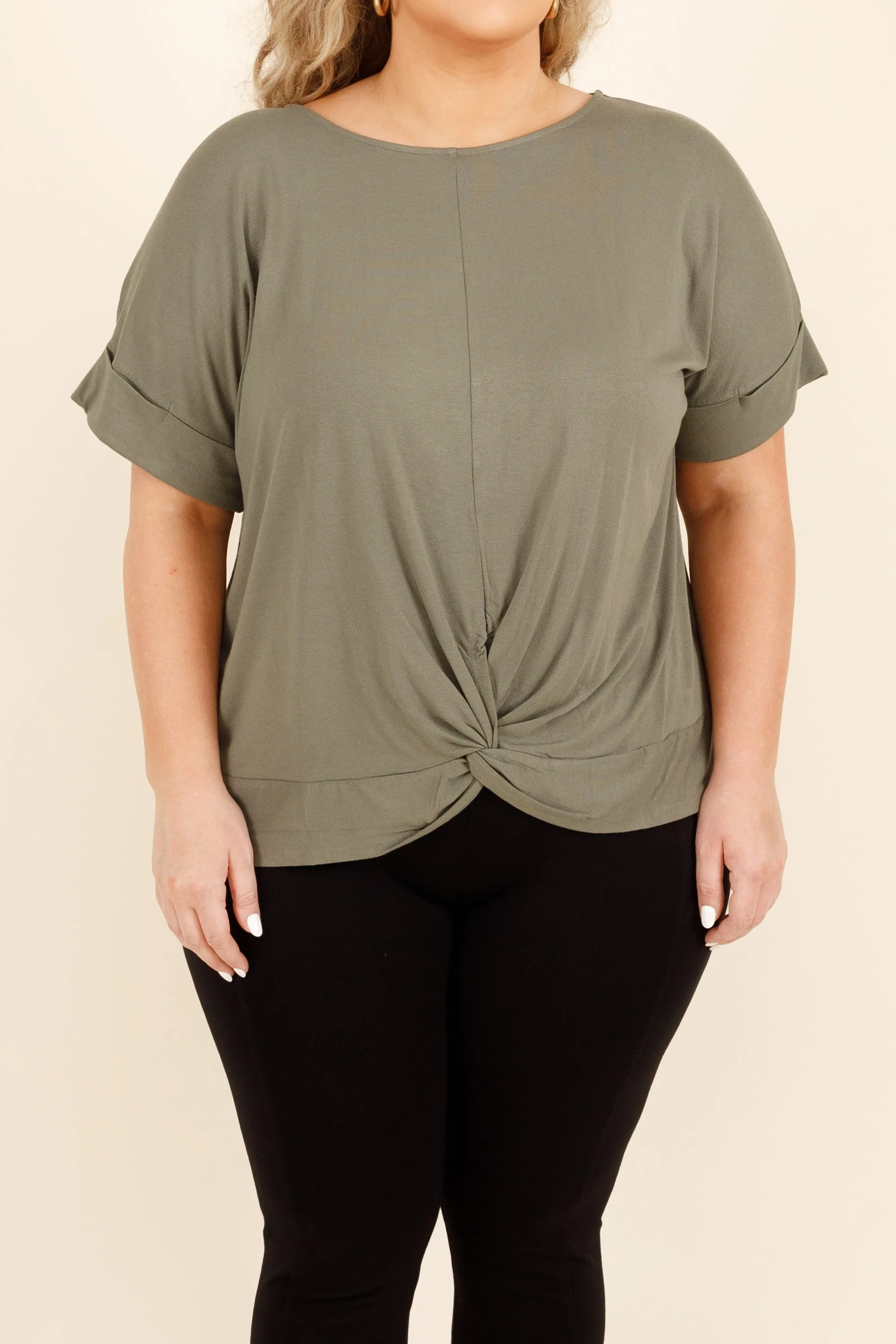 Gossip Only Top, Light Olive