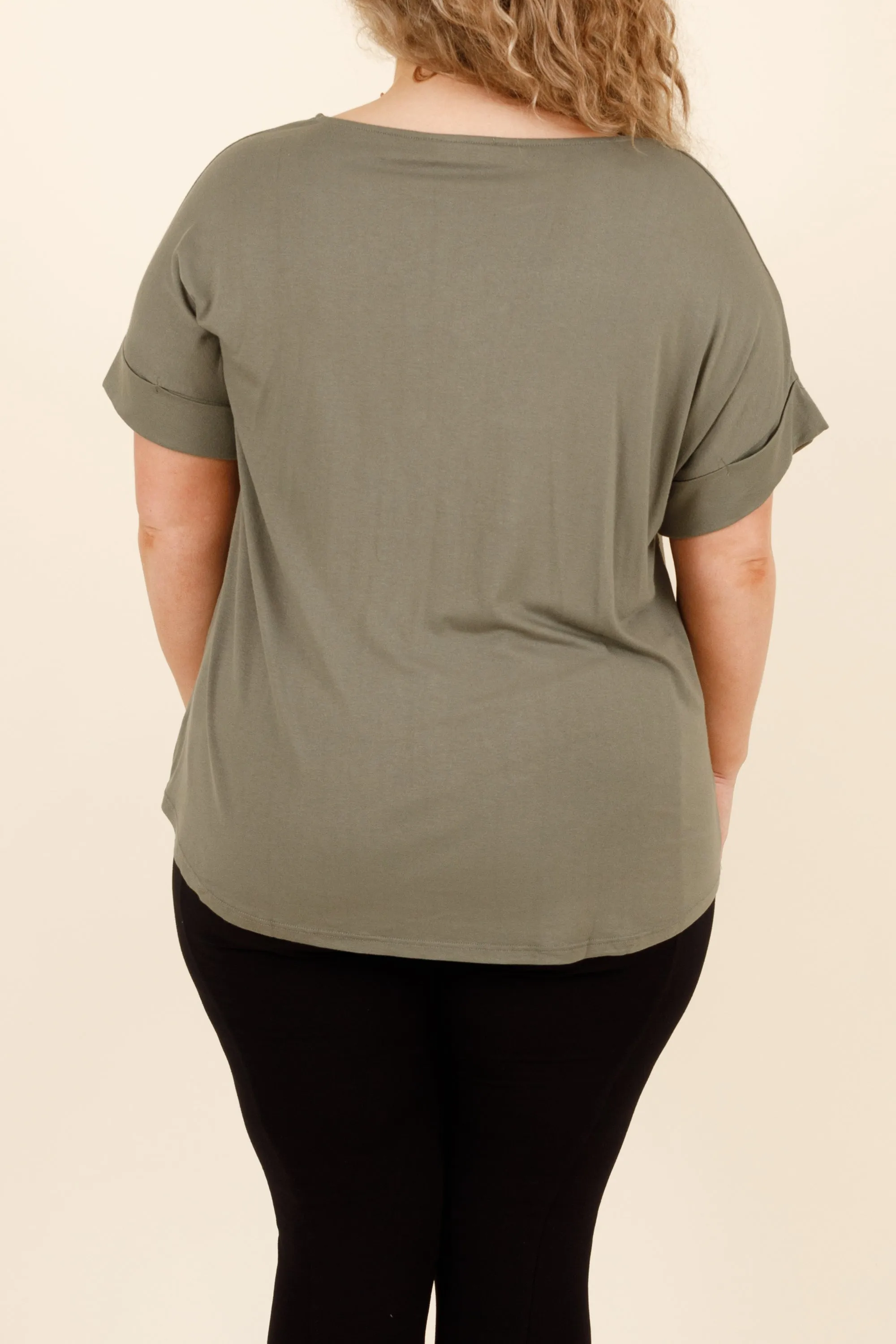 Gossip Only Top, Light Olive