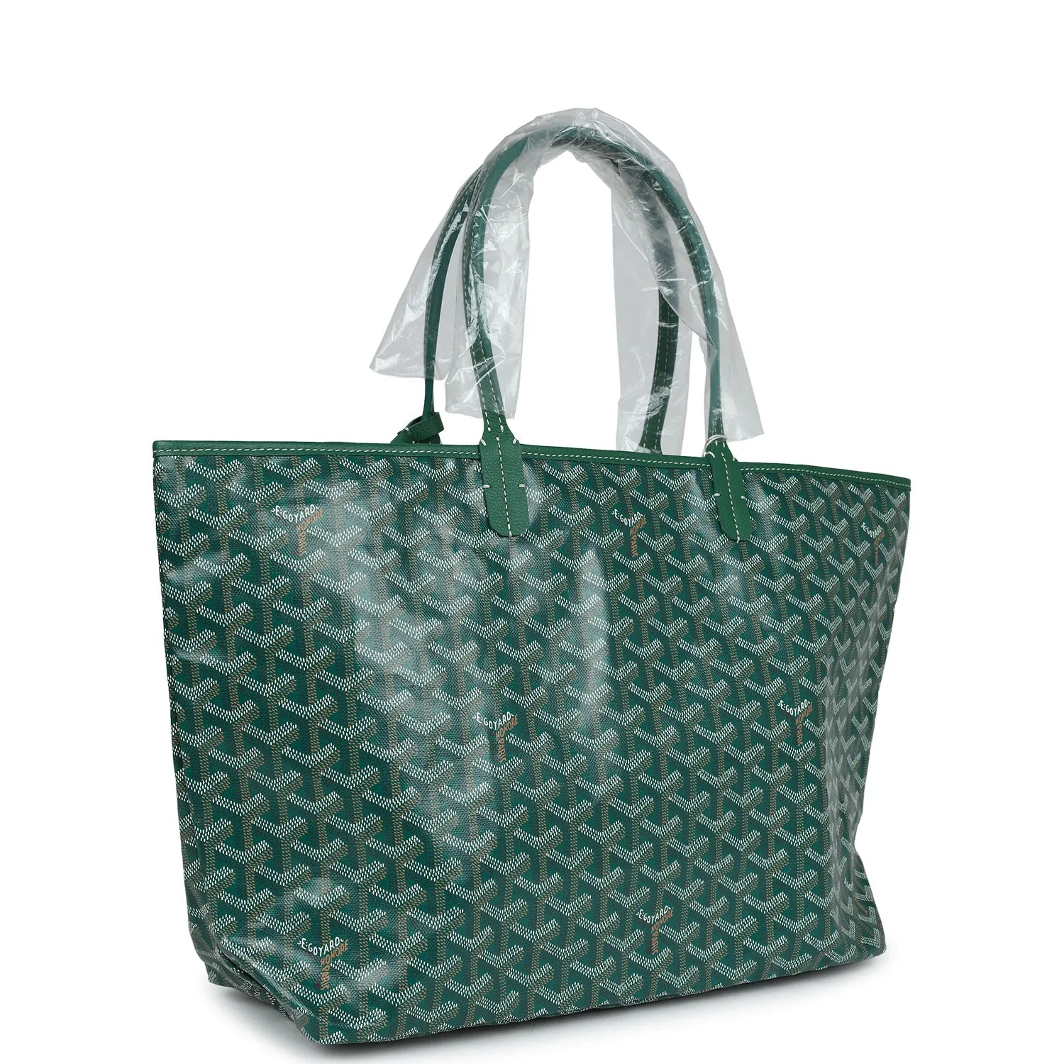 Goyard Goyardine Green St. Louis PM Tote Bag Palladium Hardware