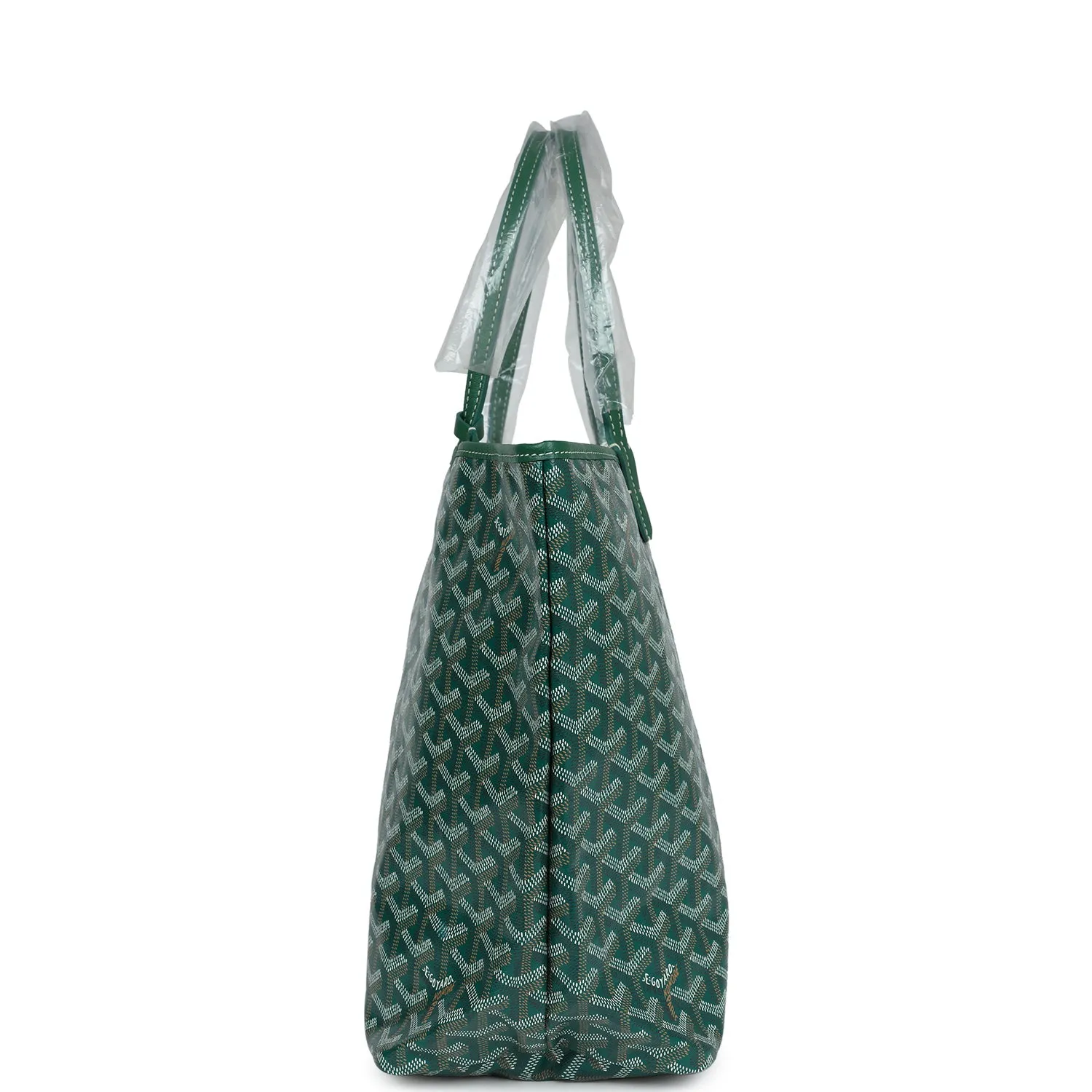 Goyard Goyardine Green St. Louis PM Tote Bag Palladium Hardware