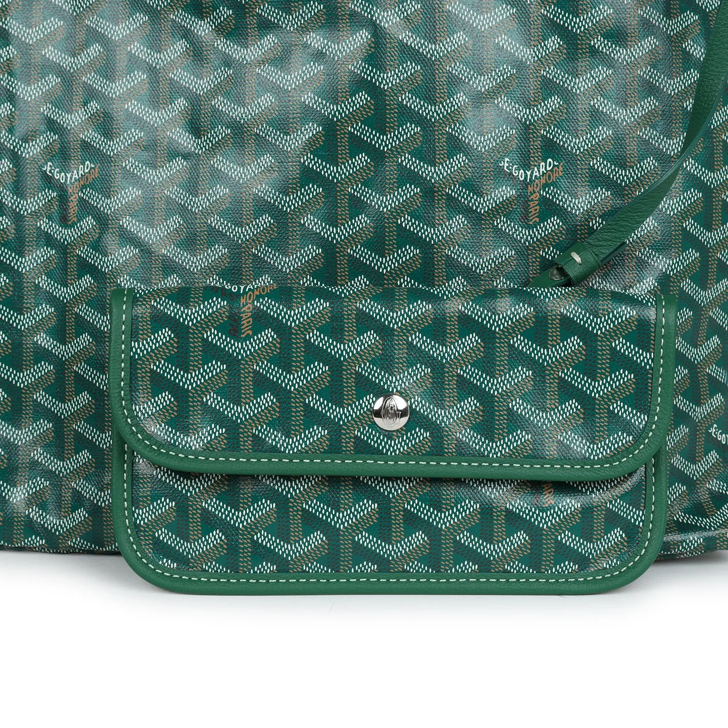 Goyard Goyardine Green St. Louis PM Tote Bag Palladium Hardware