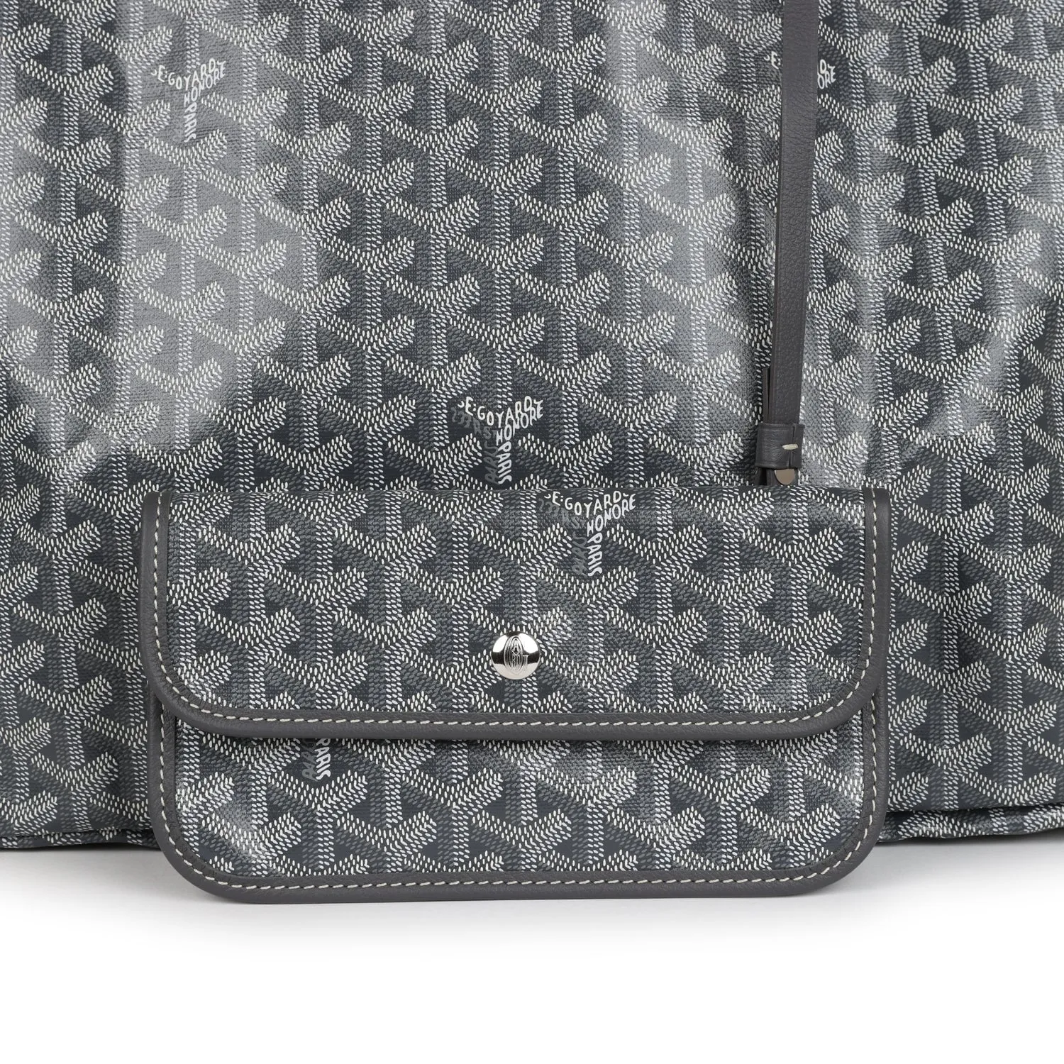 Goyard Goyardine Grey St. Louis GM Tote Bag Palladium Hardware