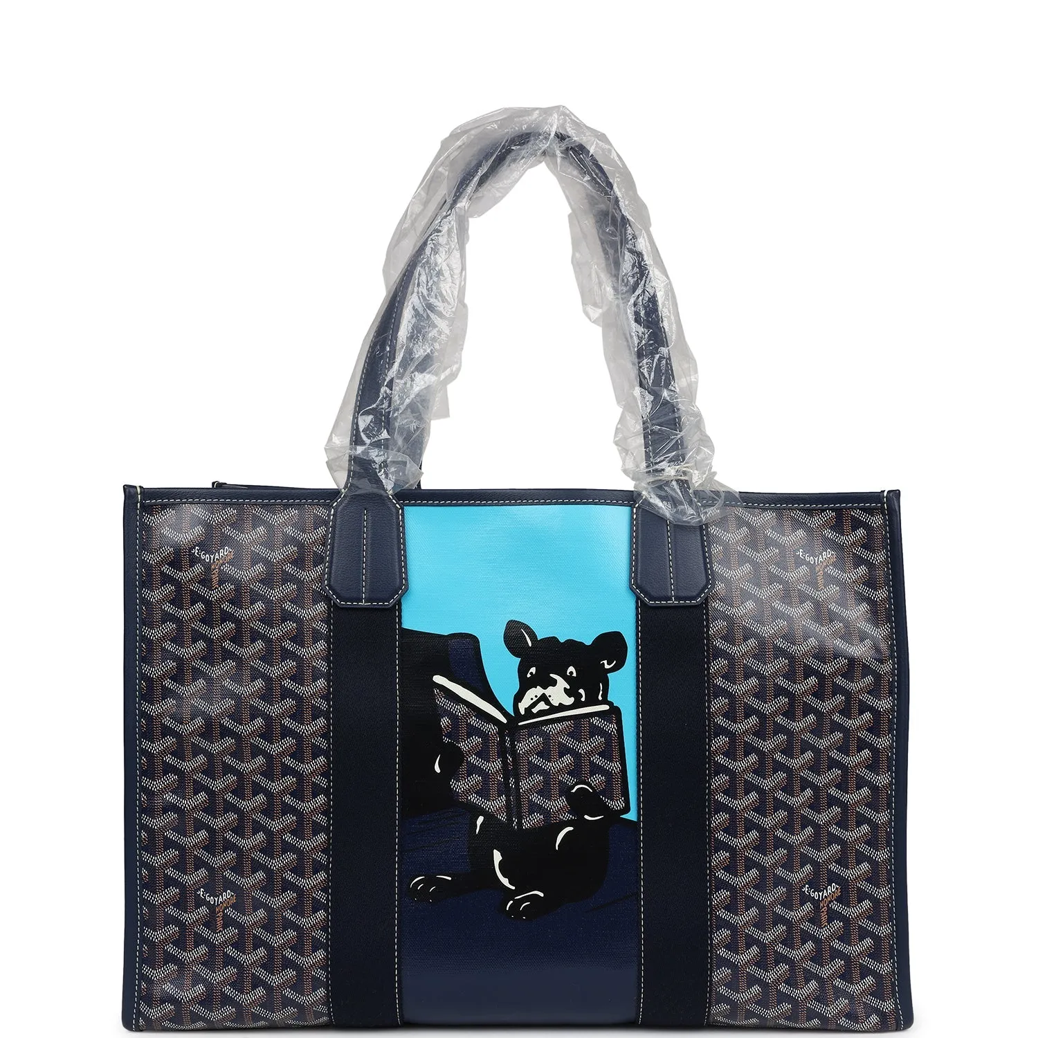 Goyard Villette Tote Bag MM Navy Blue Goyardine Canvas & Chevroches Calfskin