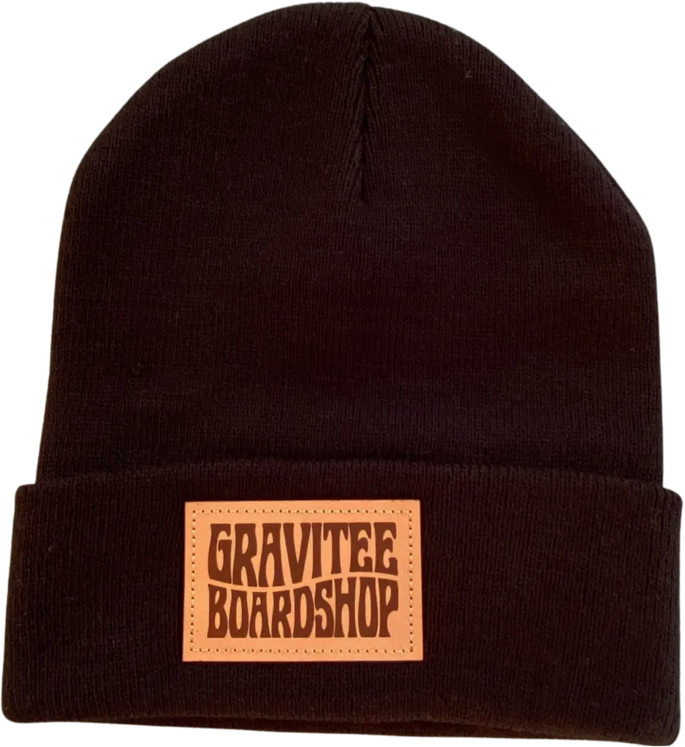 Gravitee Leather Patch Beanie