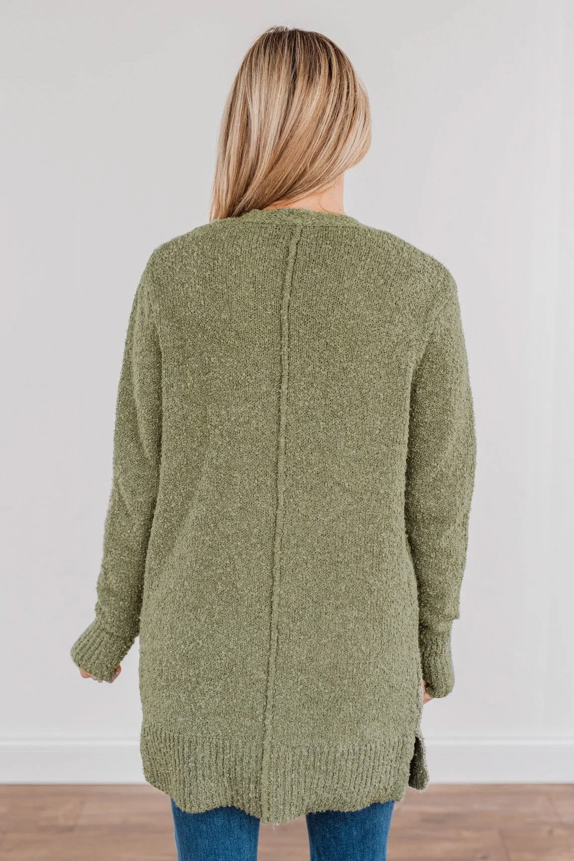 Head Turning Long Knit Cardigan- Sage