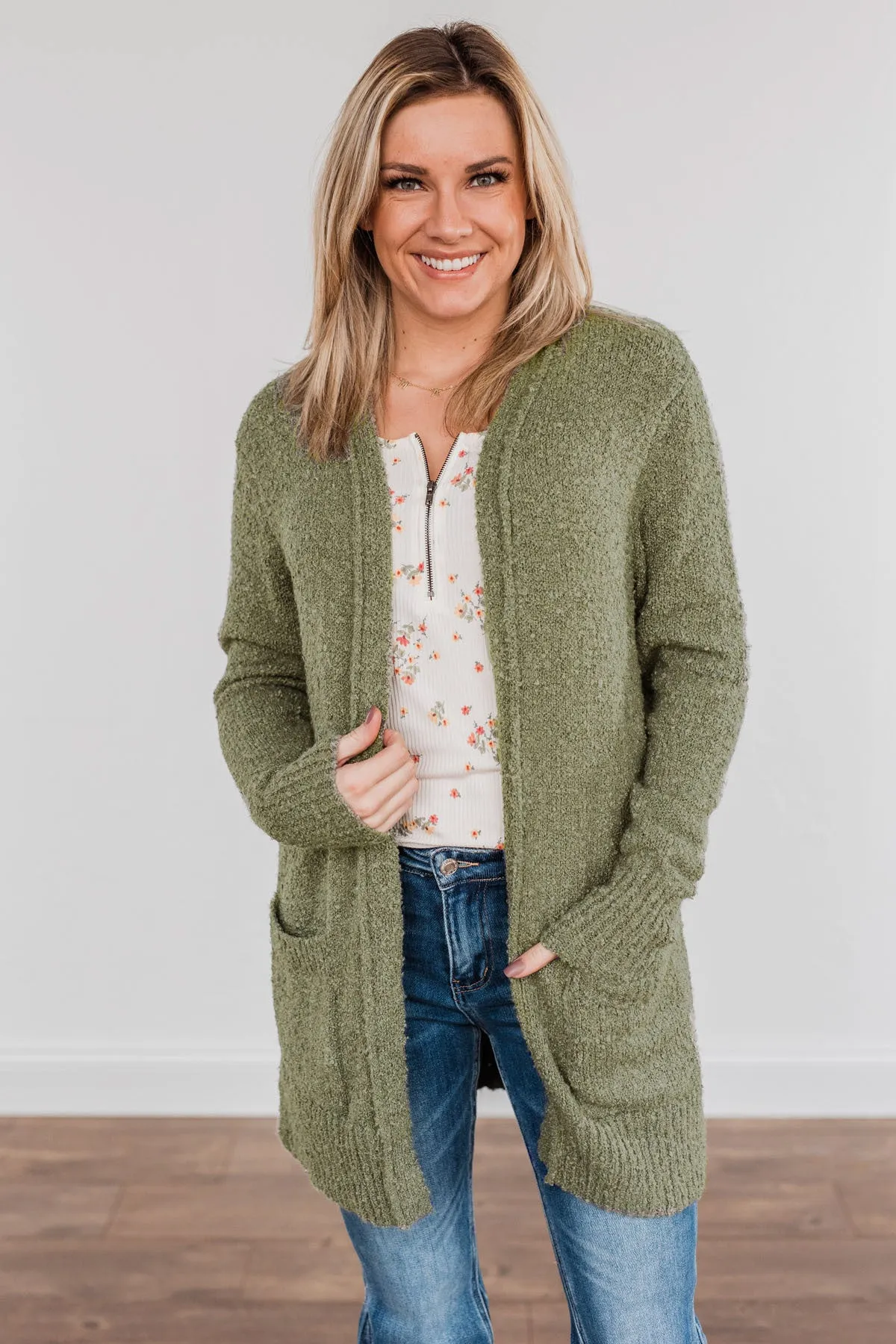 Head Turning Long Knit Cardigan- Sage