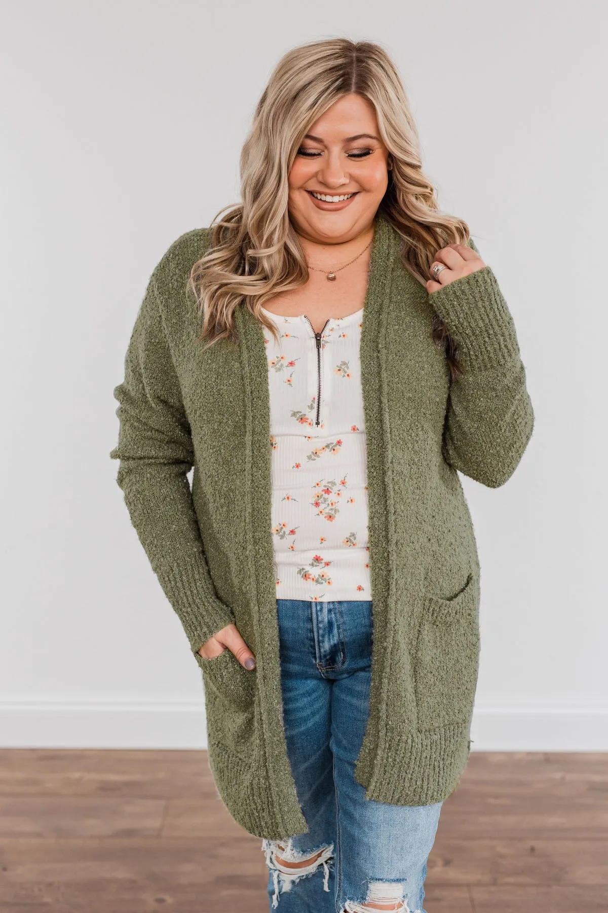 Head Turning Long Knit Cardigan- Sage