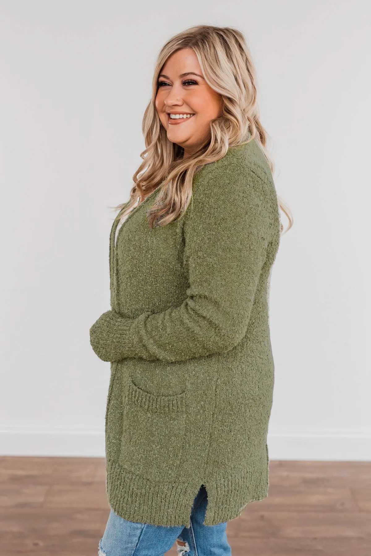 Head Turning Long Knit Cardigan- Sage