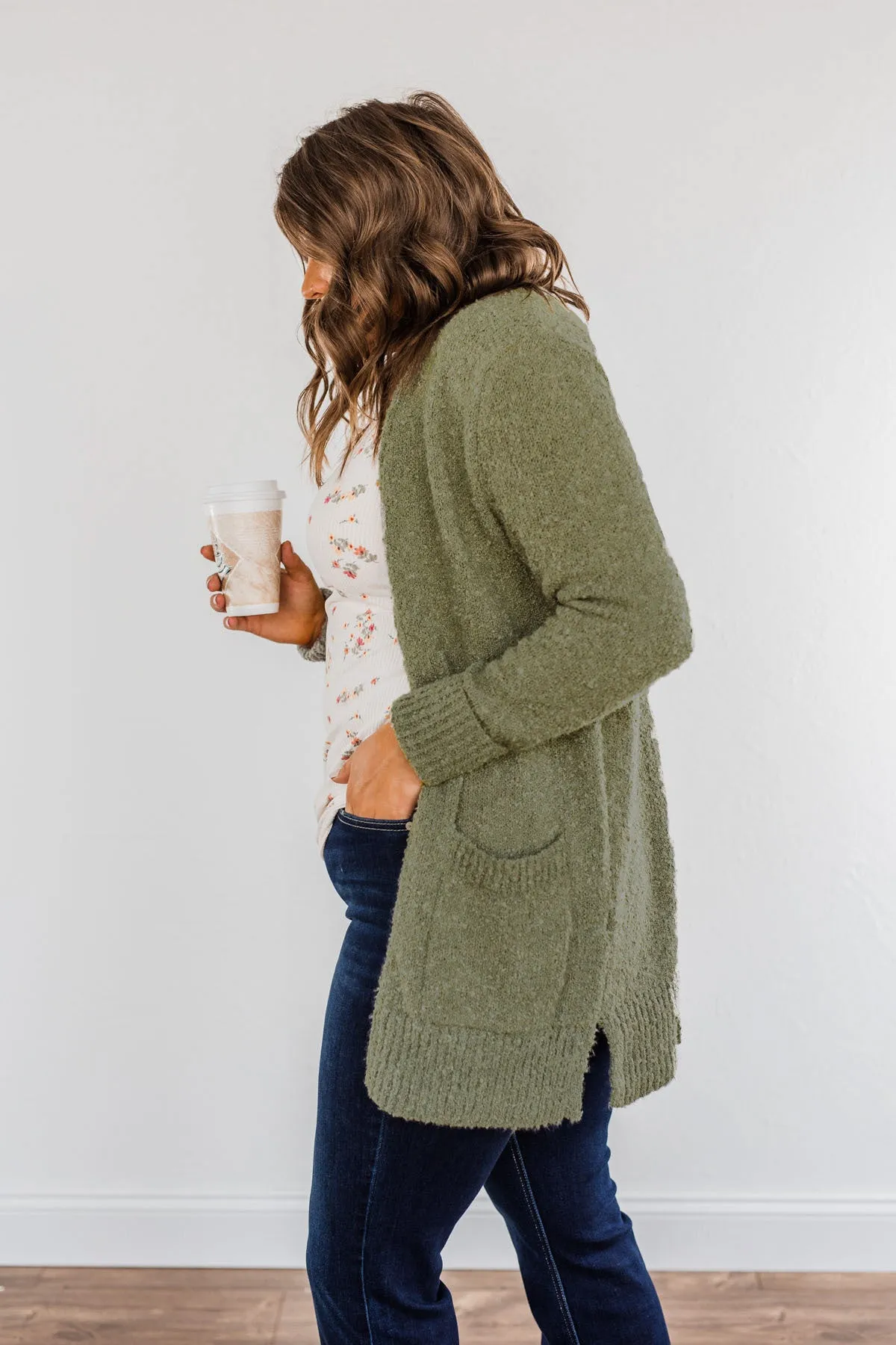 Head Turning Long Knit Cardigan- Sage