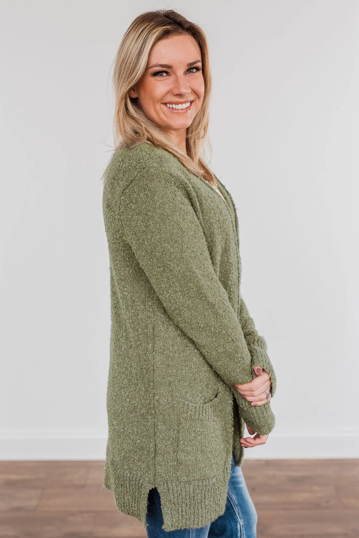 Head Turning Long Knit Cardigan- Sage