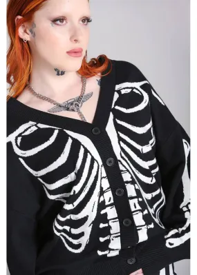 Hell Bunny Skeleton Cardigan Black White