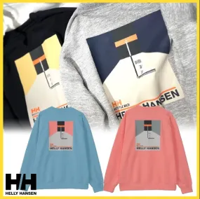 HELLY HANSEN  |Street Style Long Sleeves Plain Logo Sweatshirts