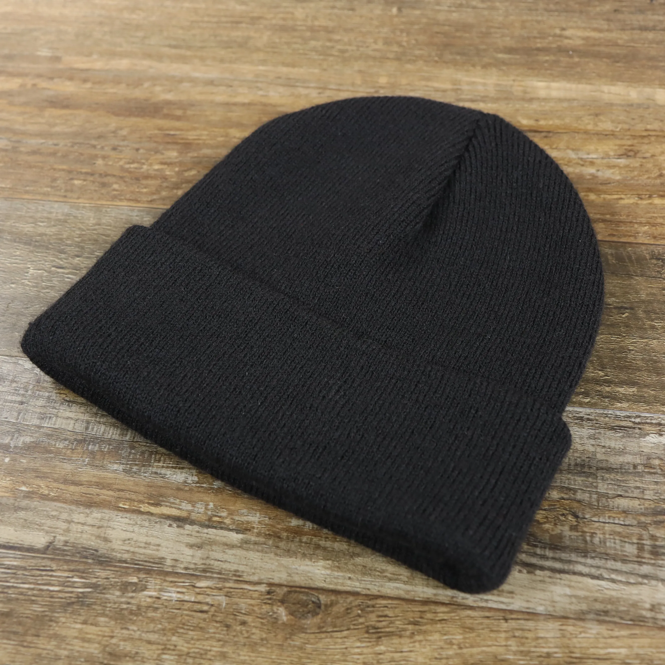 Huf Box Logo Patch Black Raised Cuff Beanie