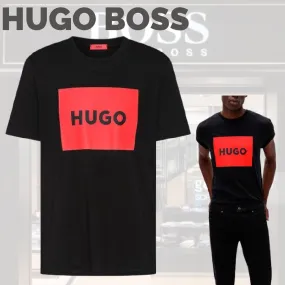 Hugo Boss  |Crew Neck Pullovers Street Style Plain Cotton Short Sleeves