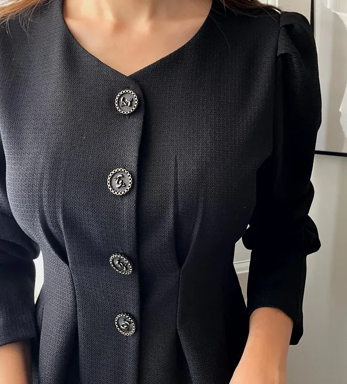 I AM MARI  |Tweed Long Sleeves Party Style Office Style Elegant Style