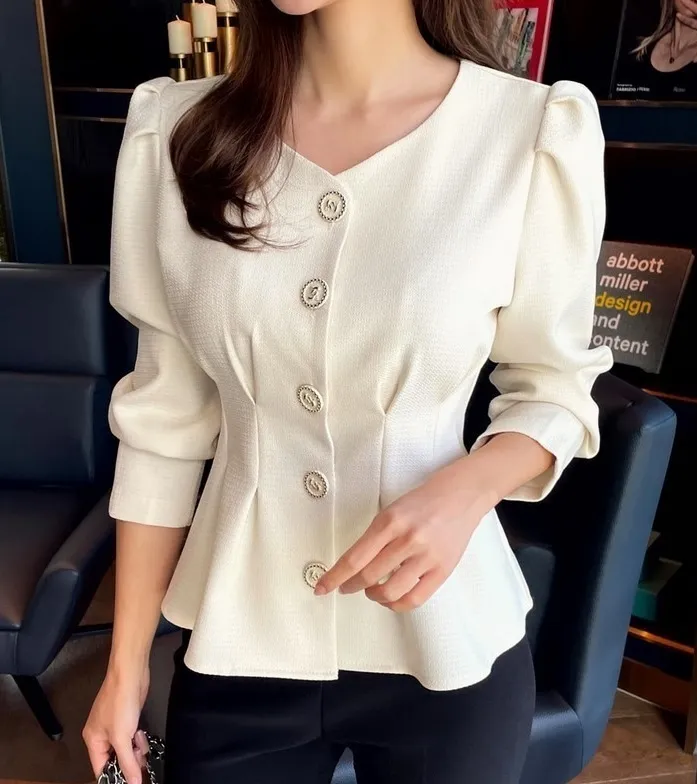 I AM MARI  |Tweed Long Sleeves Party Style Office Style Elegant Style