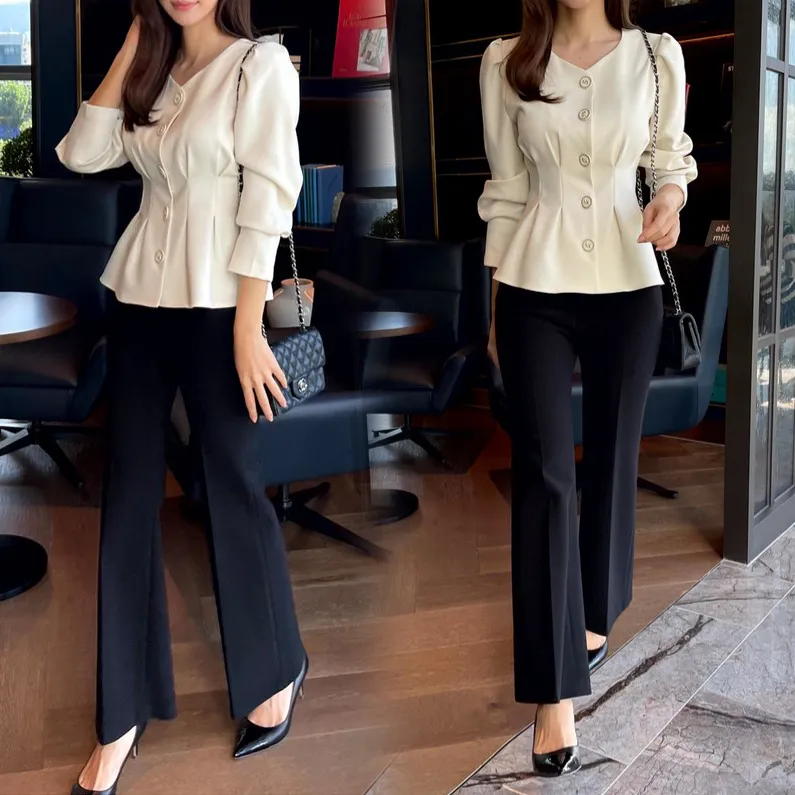 I AM MARI  |Tweed Long Sleeves Party Style Office Style Elegant Style