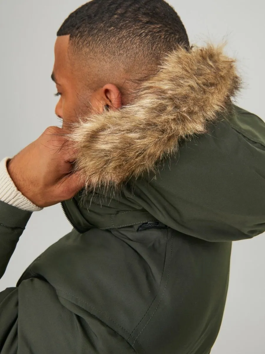 Jack & Jones Hooded Craft Parka Jacket Rosin