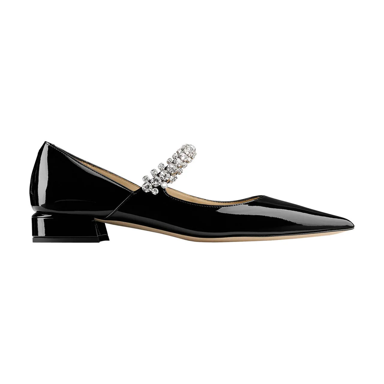 JIMMY CHOO Bing Patent Leather Ballet Flats - Black