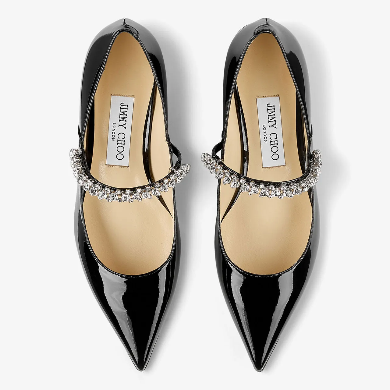 JIMMY CHOO Bing Patent Leather Ballet Flats - Black