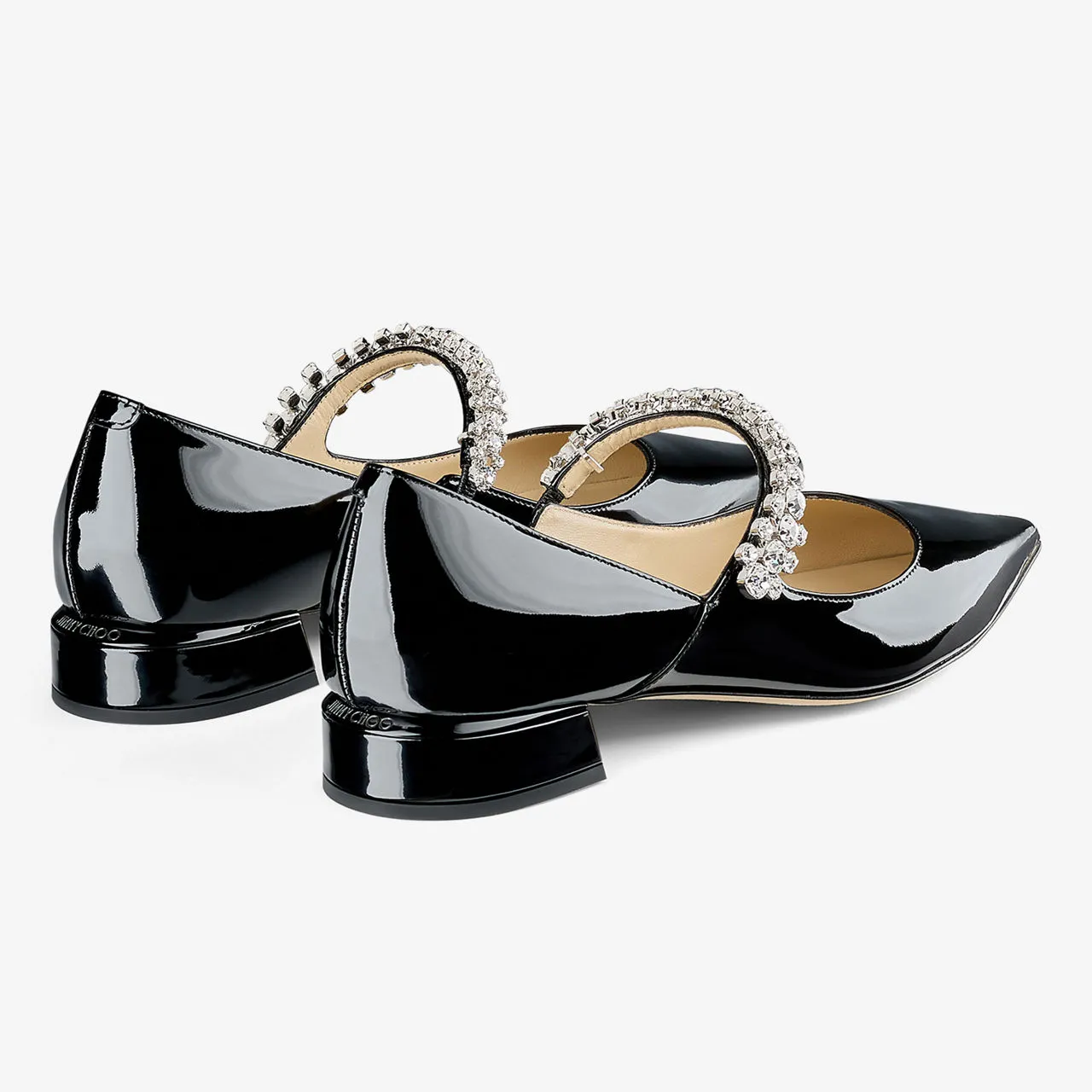 JIMMY CHOO Bing Patent Leather Ballet Flats - Black