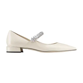 JIMMY CHOO Bing Patent Leather Ballet Flats - Cream