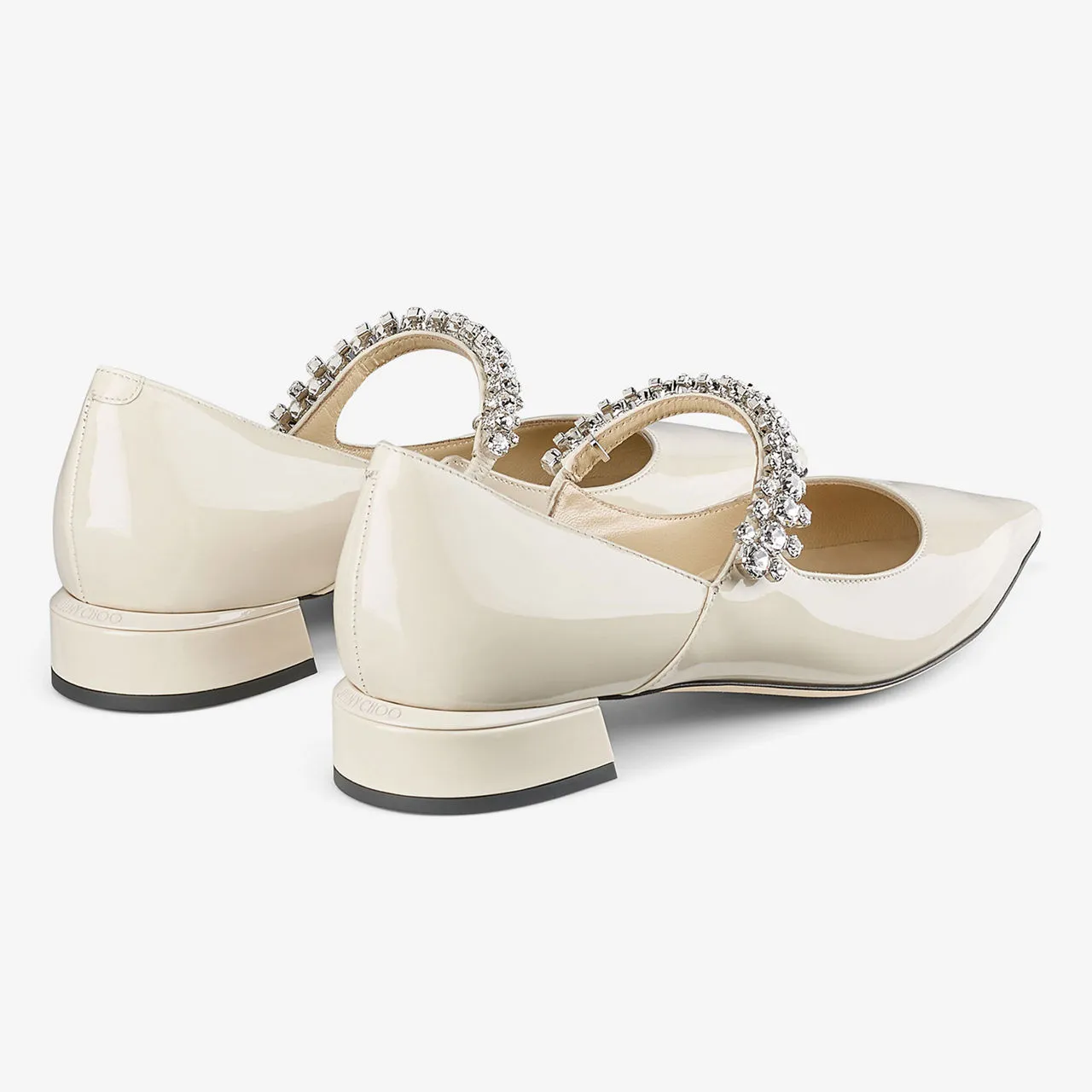 JIMMY CHOO Bing Patent Leather Ballet Flats - Cream