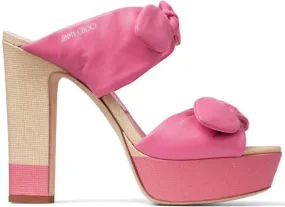 Jimmy Choo Rua 120mm platform mules Pink