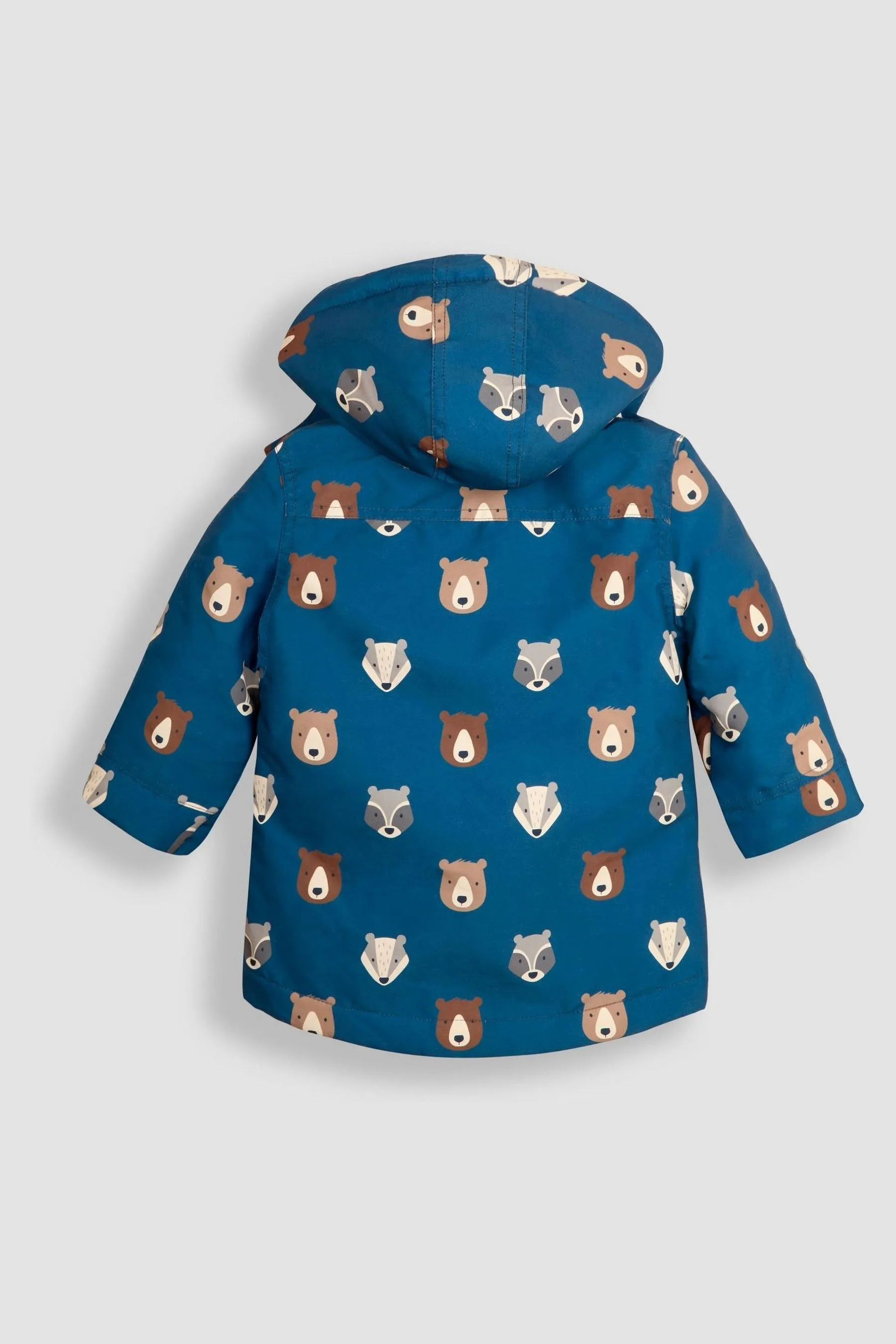 JoJo Maman Bébé Denim Woodland Friends Print Parka