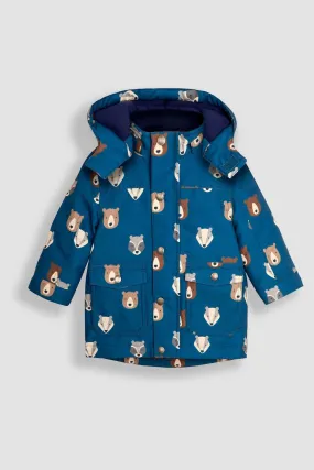 JoJo Maman Bébé Denim Woodland Friends Print Parka