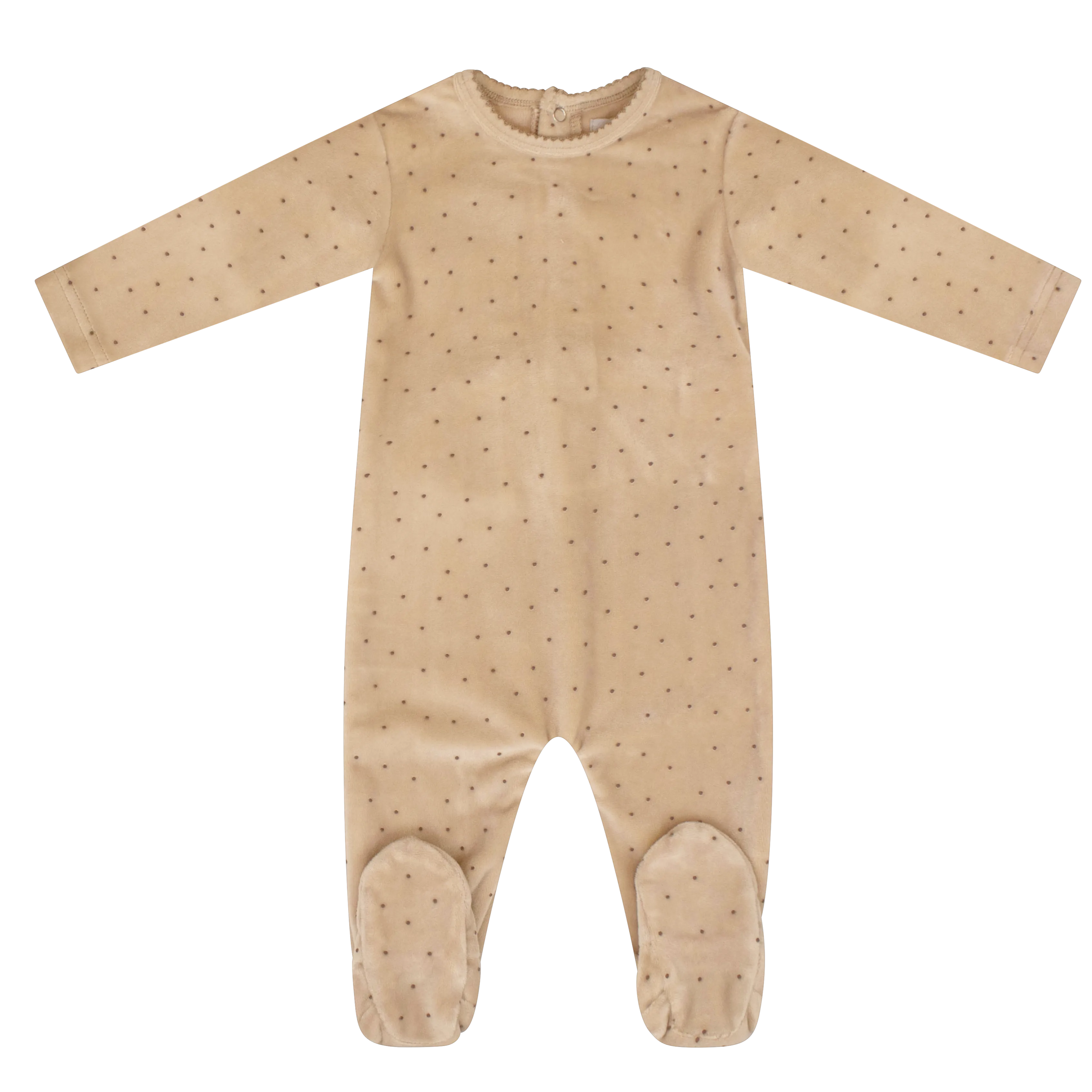 Kipp Baby Stone Dot Velour Stretchie and Beanie