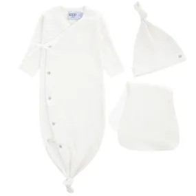 Kipp Baby White Kimono Waffle Stretchie Set