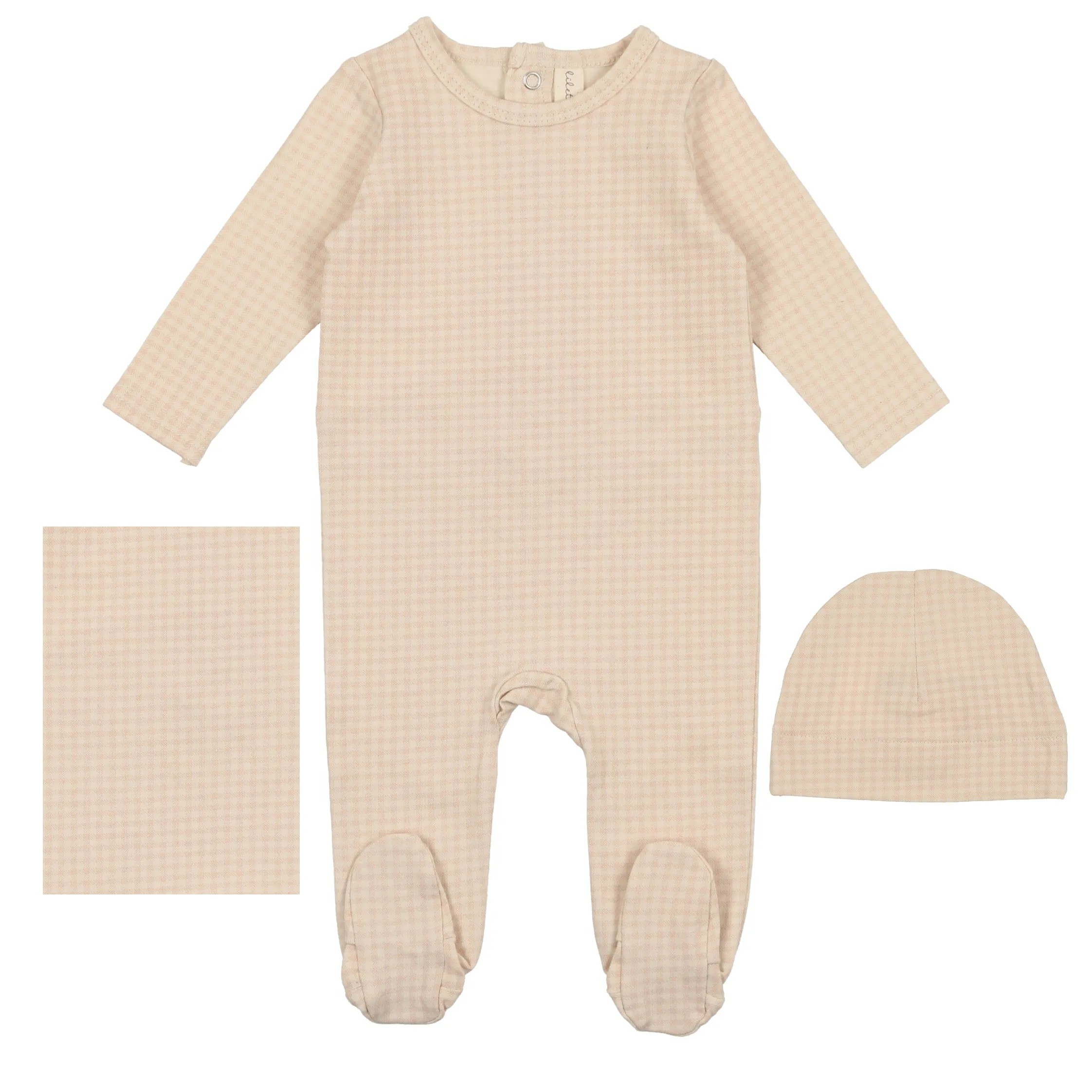 Lilette Blush Check Printed Layette Set