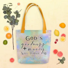 Limited Edition Premium Tote Bag - God's Goodness + Mercy Will Pursue Me (Design: Golden Spring)