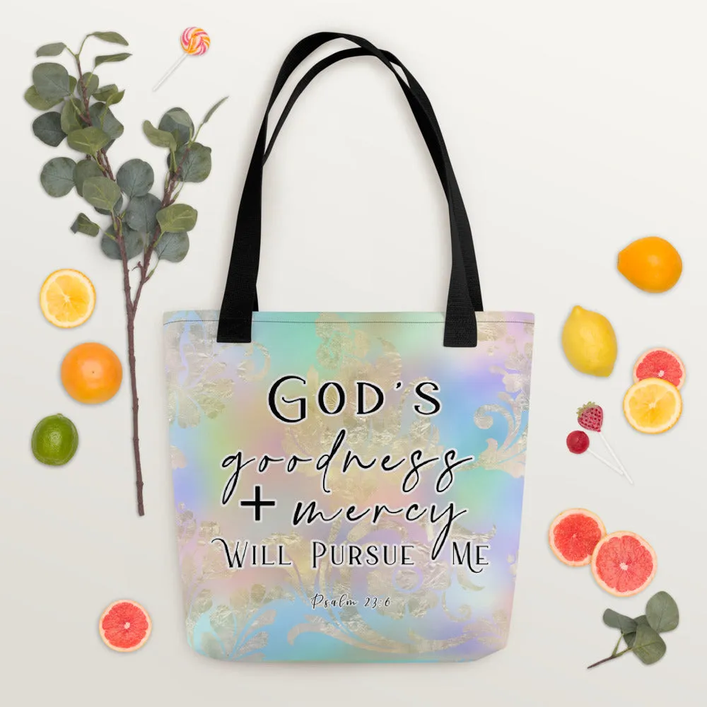 Limited Edition Premium Tote Bag - God's Goodness + Mercy Will Pursue Me (Design: Golden Spring)