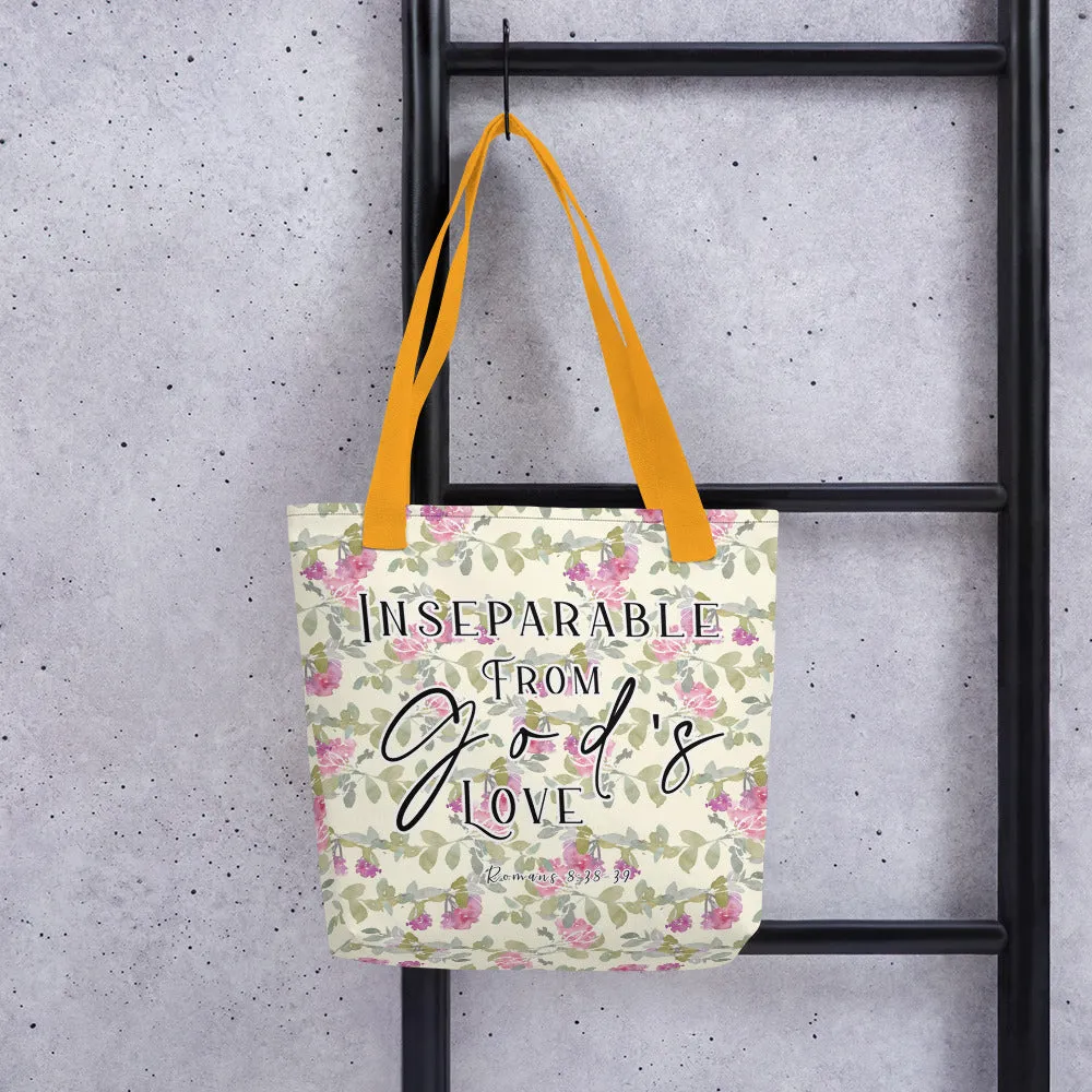 Limited Edition Premium Tote Bag - Inseparable From God's Love (Design: Red Floral)