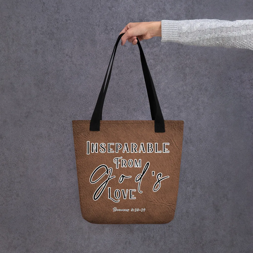 Limited Edition Premium Tote Bag - Inseparable From God's Love (Design: Textured Brown)