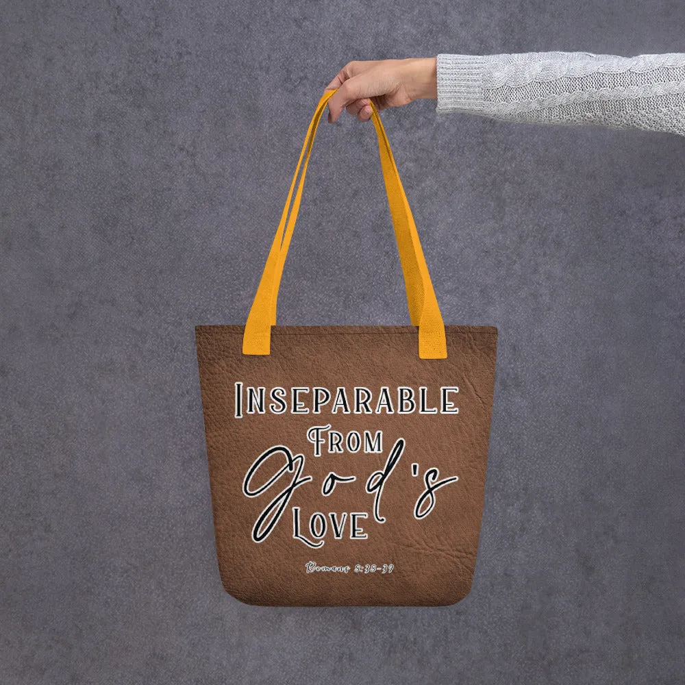 Limited Edition Premium Tote Bag - Inseparable From God's Love (Design: Textured Brown)