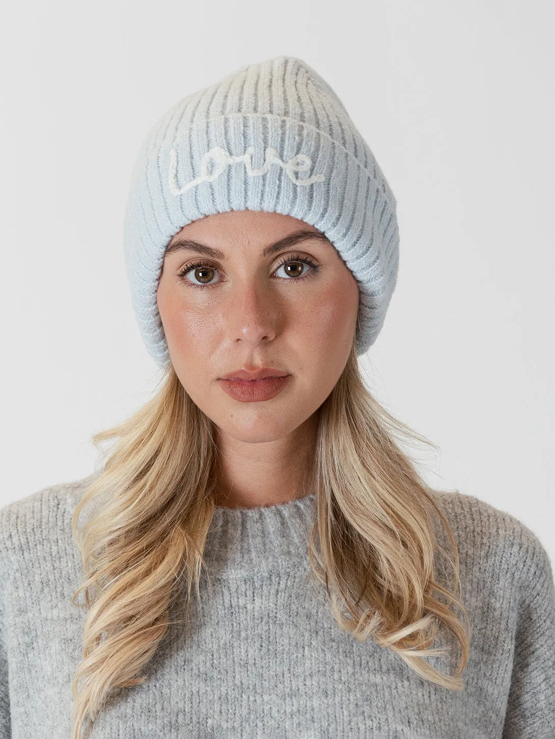 Love Beanie - Pastel Blue