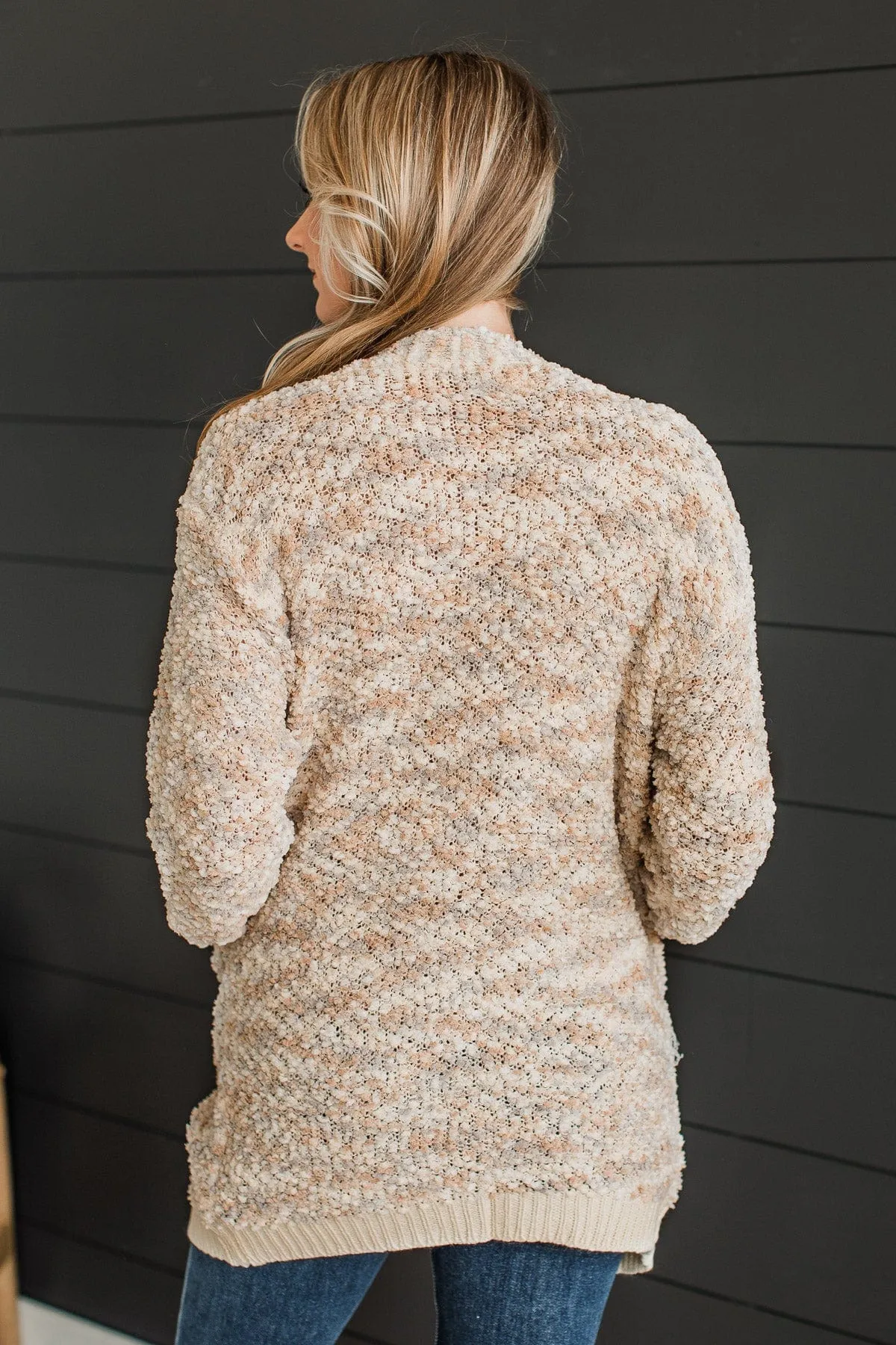 Love Remains Popcorn Knit Cardigan- Oatmeal