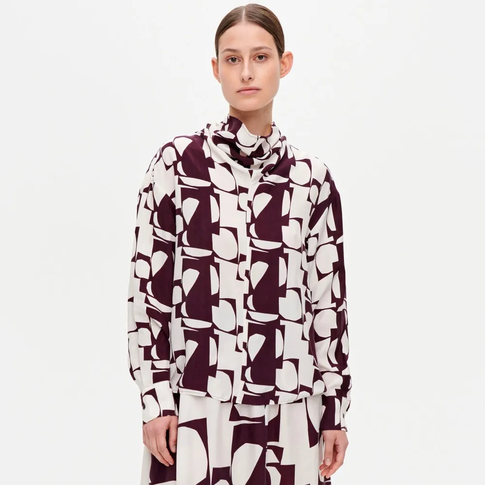 marimekko  |Casual Style Long Sleeves Medium Office Style Elegant Style