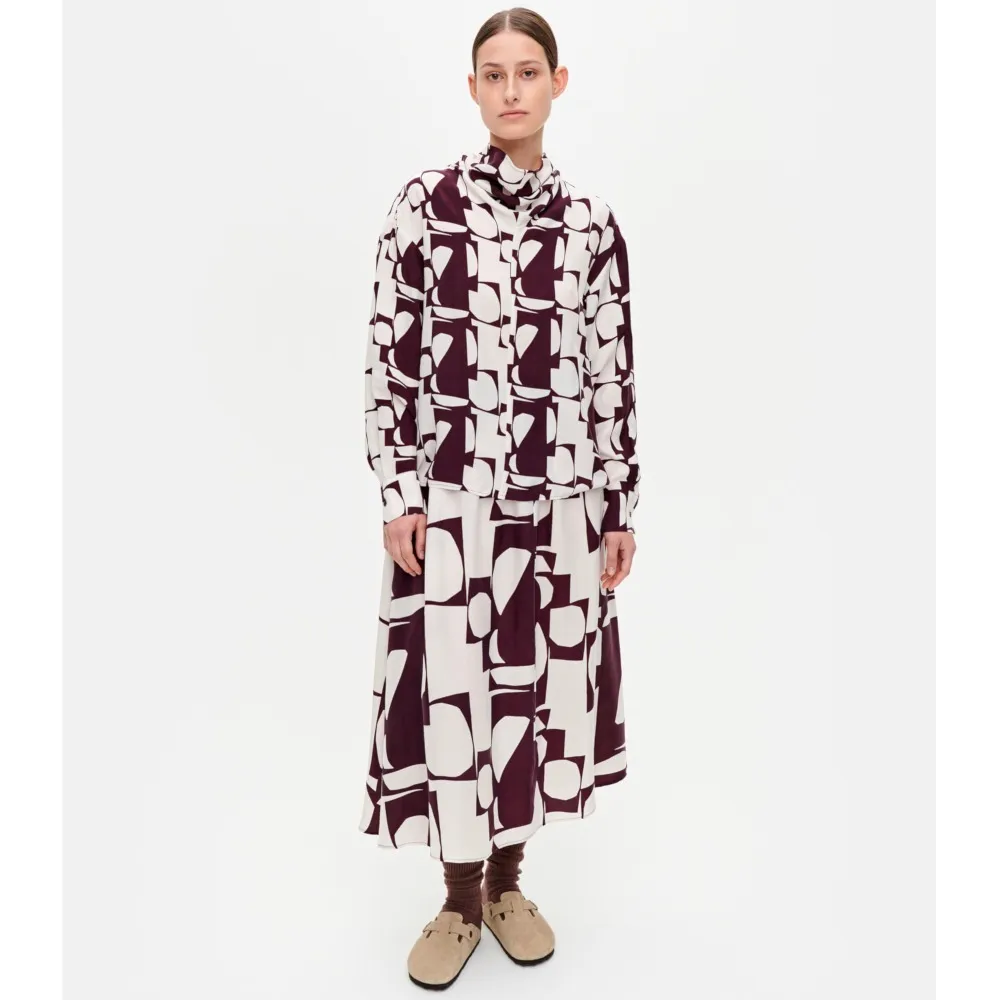 marimekko  |Casual Style Long Sleeves Medium Office Style Elegant Style