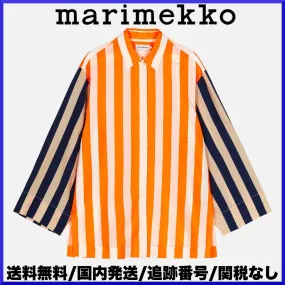 marimekko  |Stripes Casual Style Linen Long Sleeves Office Style