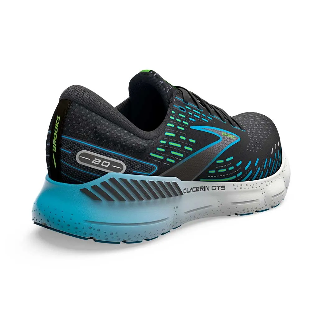 Men's Glycerin GTS 20 Running Shoes - Black/Hawaiian Ocean/Green - Regular (D)