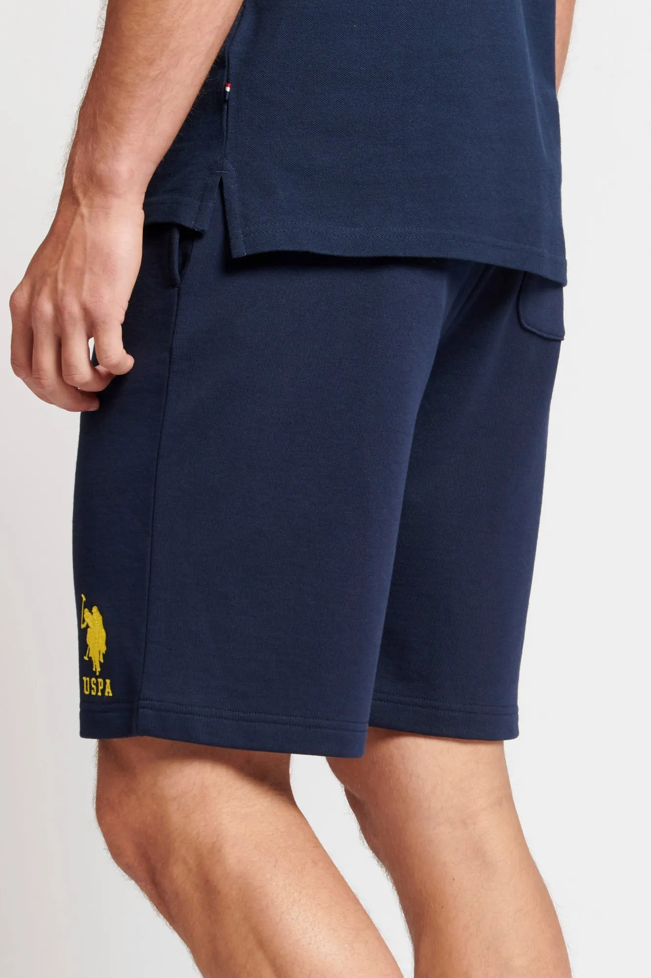 Mens Player 3 Sweat Shorts in Navy Blazer Yellow DHM