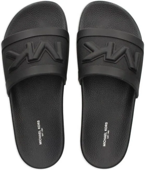 Michael Kors logo-embossed flip flops Black