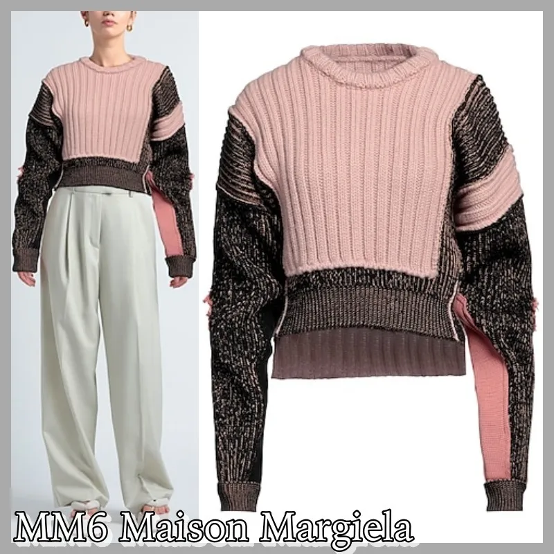 MM6 Maison Margiela  |Crew Neck Casual Style Wool Long Sleeves Plain Elegant Style