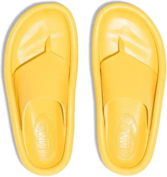 MM6 Maison Margiela wide-strap flip-flops Yellow