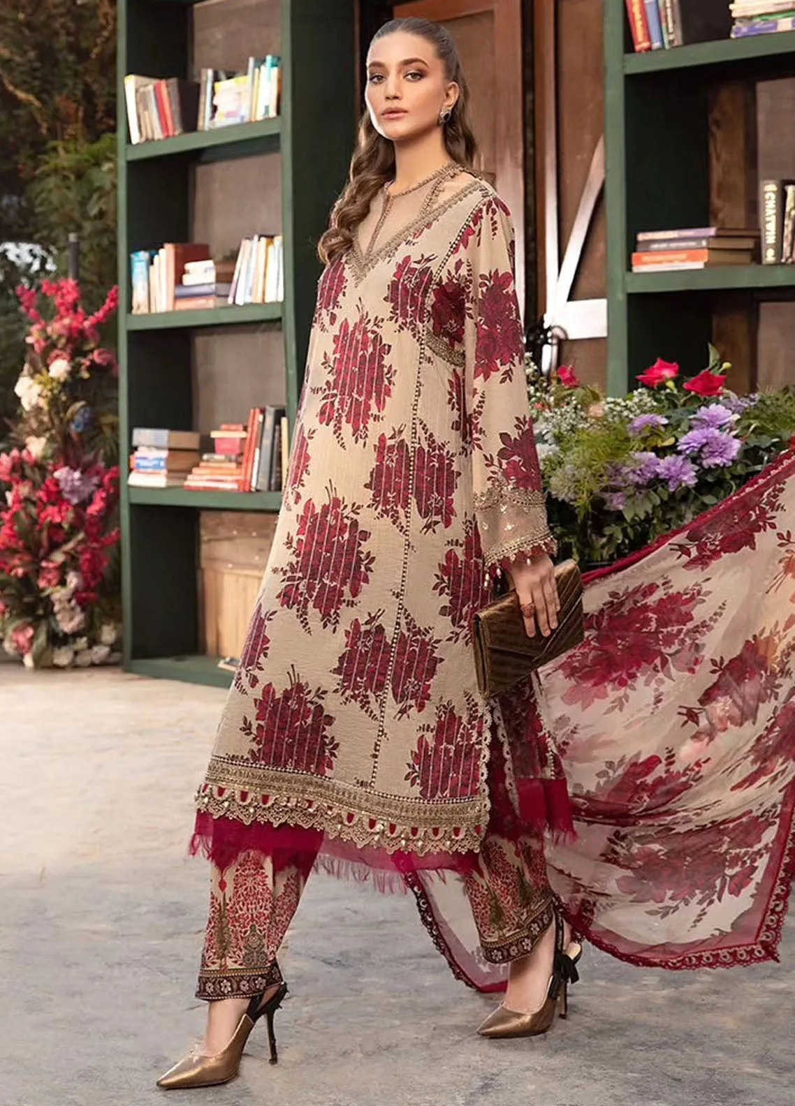 M.Prints By Maria B Embroidered Lawn Unstitched 3 Piece Suit - MB24MPL 10A